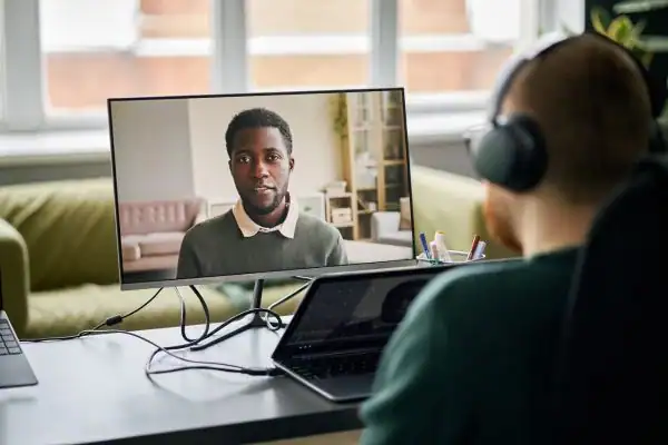 Man attending online mediation Medway MIAMS session